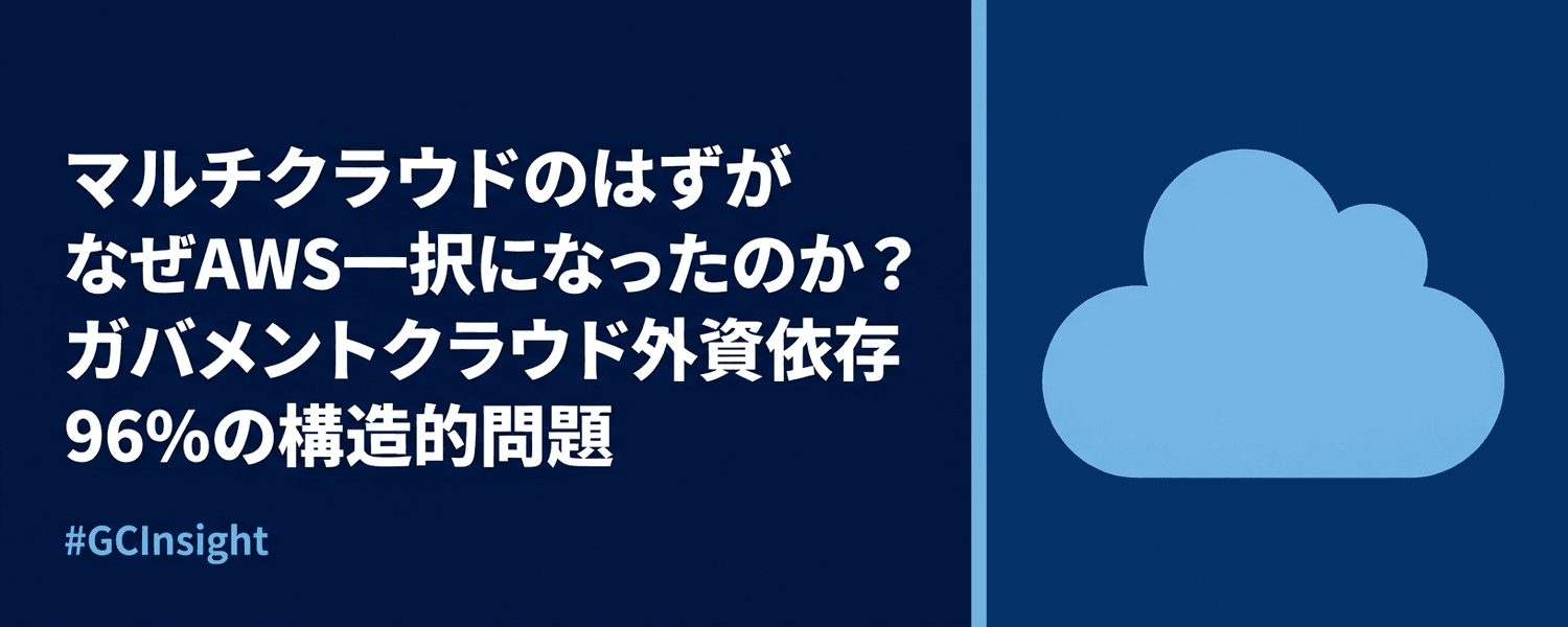 マルチクラウドのはずがなぜAWS一択になったのか？ガバメントクラウド外資依存96%の構造的問題