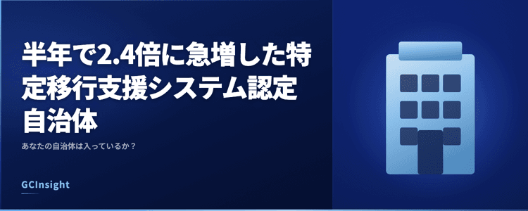 半年で2.4倍に急増した特定移行支援システム認定自治体｜あなたの自治体は入っているか？