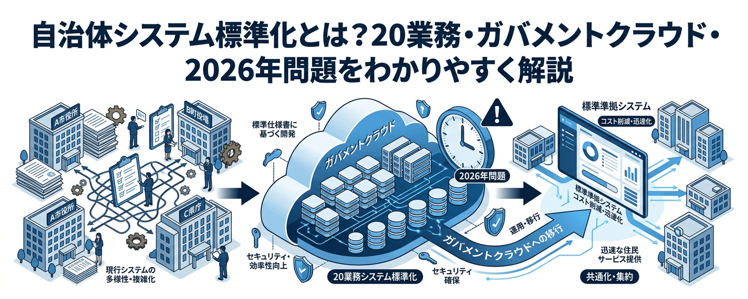 自治体システム標準化とは？20業務・ガバメントクラウド・2026年問題をわかりやすく解説
