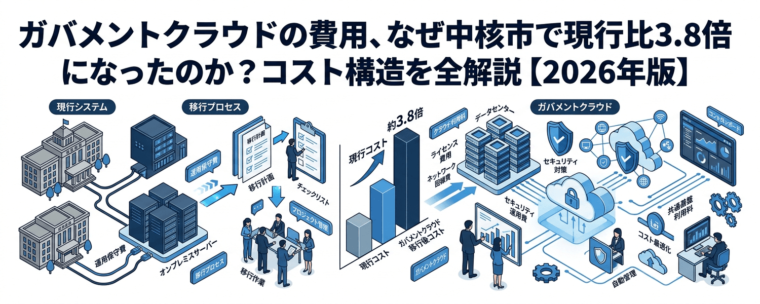 ガバメントクラウドの費用、なぜ中核市で現行比3.8倍になったのか？コスト構造を全解説【2026年版】