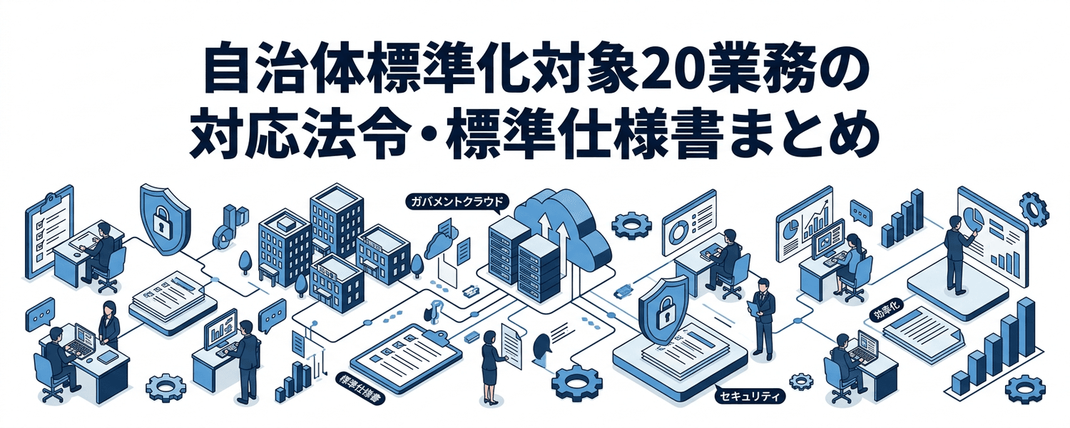 自治体標準化対象20業務の対応法令・標準仕様書まとめ|地方公共団体情報システム標準化法